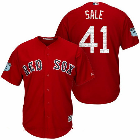 Men’s Boston Red Sox #41 Chris Sale Red 2017 Spring Training Stitched MLB Majestic Cool Base Jersey