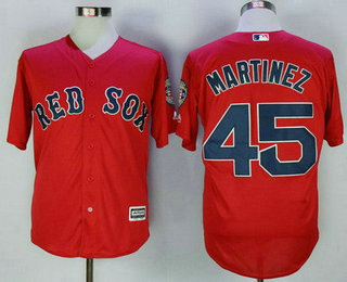 Men’s Boston Red Sox #45 Pedro Martinez Retired Red Stitched MLB Majestic Cool Base Jersey