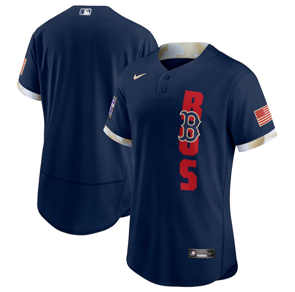 Men’s Boston Red Sox Blank 2021 Navy All-Star Flex Base Stitched MLB Jersey