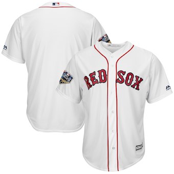 Men’s Boston Red Sox Blank Majestic White 2018 World Series Cool Base Team Jersey