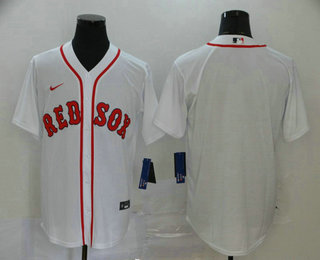 Men’s Boston Red Sox Blank White Stitched MLB Cool Base Nike Jersey