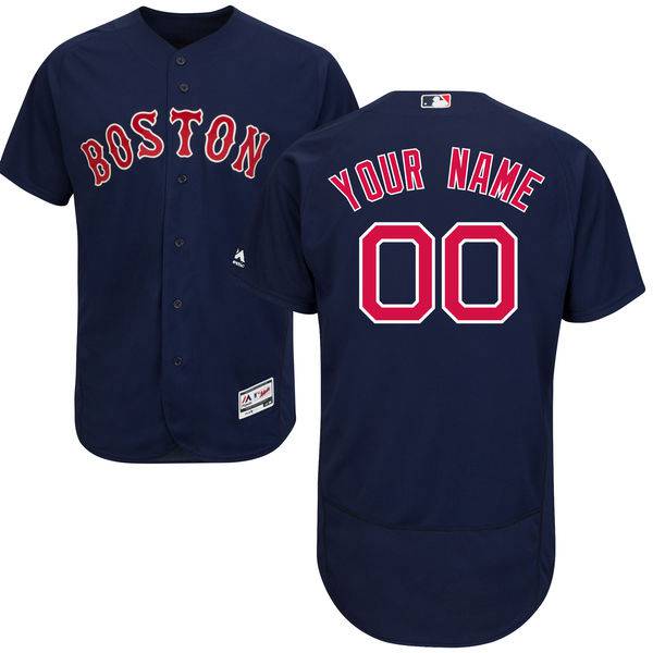 Mens Boston Red Sox Navy Blue Customized Flexbase Majestic MLB Collection