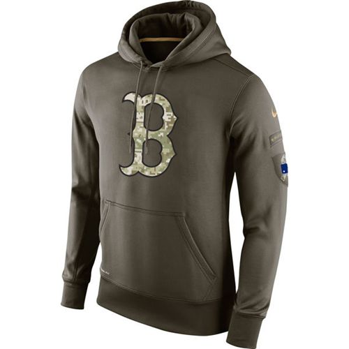 Men’s Boston Red Sox Nike Olive Salute To Service KO Performance Hoodie