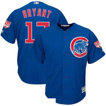Men’s Chicago Cubs 17 Kris Bryant Royal 2019 Spring Training Cool Base Jersey