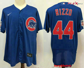 Men’s Chicago Cubs #44 Anthony Rizzo Blue Stitched MLB Flex Base Nike Jersey