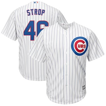 Men’s Chicago Cubs 46 Pedro Strop Majestic Home White Cool Base Replica Player Jersey