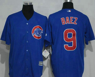 Men’s Chicago Cubs #9 Javier Baez Royal Blue Stitched MLB Majestic Cool Base Jersey
