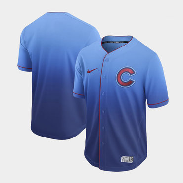 Men’s Chicago Cubs Blank Blue Drift Fashion Jersey