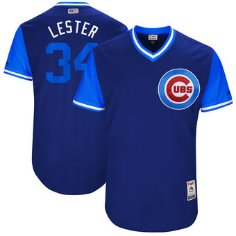 Men’s Chicago Cubs Jon Lester Lester Majestic Royal 2017 Players Weekend Authentic Jersey
