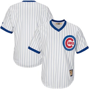 Men’s Chicago Cubs Majestic Blank White Big & Tall Cooperstown Collection Cool Base Replica Team Jersey