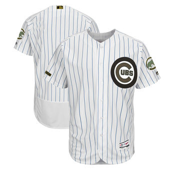 Men’s Chicago Cubs Majestic White 2018 Memorial Day Authentic Collection Flex Base Team Custom Jersey