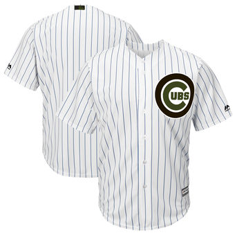 Men’s Chicago Cubs Majestic White 2018 Memorial Day Cool Base Team Custom Jersey