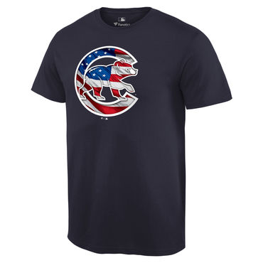 Men’s Chicago Cubs Navy Banner Wave T Shirt