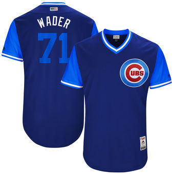 Men’s Chicago Cubs Wade Davis Wader Majestic Royal 2017 Players Weekend Authentic Jersey