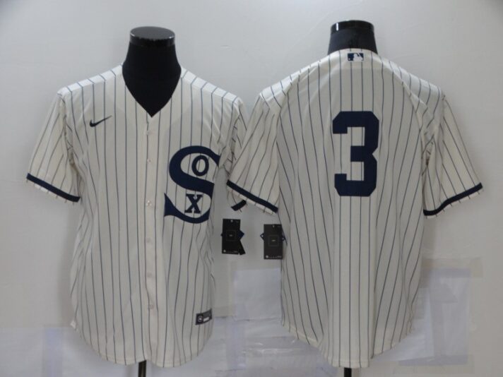 Men’s Chicago White Sox #3 Harold Baines 2021 Cream Field of Dreams Cool Base Stitched Nike Jersey