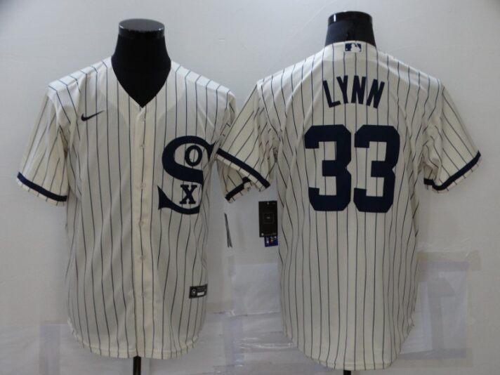 Men’s Chicago White Sox #33 Lance Lynn 2021 Cream Field of Dreams Name Cool Base Stitched Nike Jersey