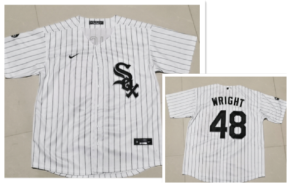 Men’s Chicago White Sox #48 Mike Wright Jr.White Pinstripe Stitched MLB Cool Base Nike Jersey