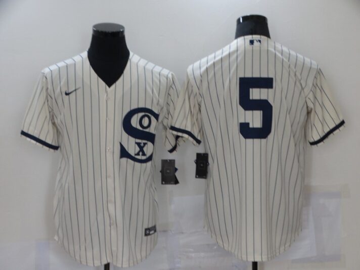 Men’s Chicago White Sox #5 Ron Clark 2021 Cream Field of Dreams Cool Base Stitched Nike Jersey