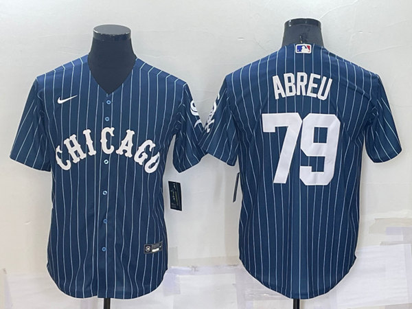 Men’s Chicago White Sox #79 Jose Abreu Navy Cool Base Stitched Jersey