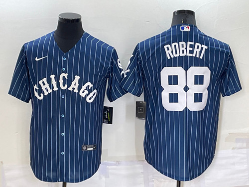 Men’s Chicago White Sox #88 Luis Robert Navy Cool Base Stitched Jersey