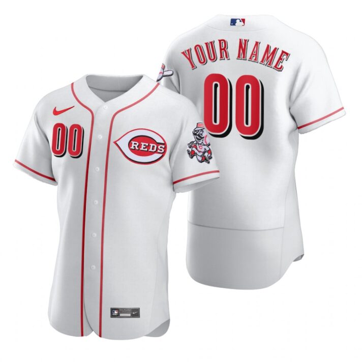 Men’s Cincinnati Reds Custom Nike White 2020 Stitched MLB Flex Base Jersey