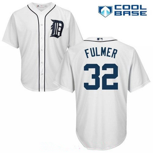 Men’s Detroit Tigers #32 Michael Fulmer White Home Stitched MLB Majestic Cool Base Jersey