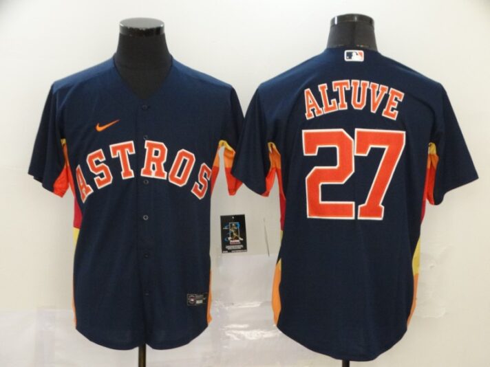 Men’s Houston Astros #27 Jose Altuve Navy Blue Stitched MLB Cool Base Nike Jersey