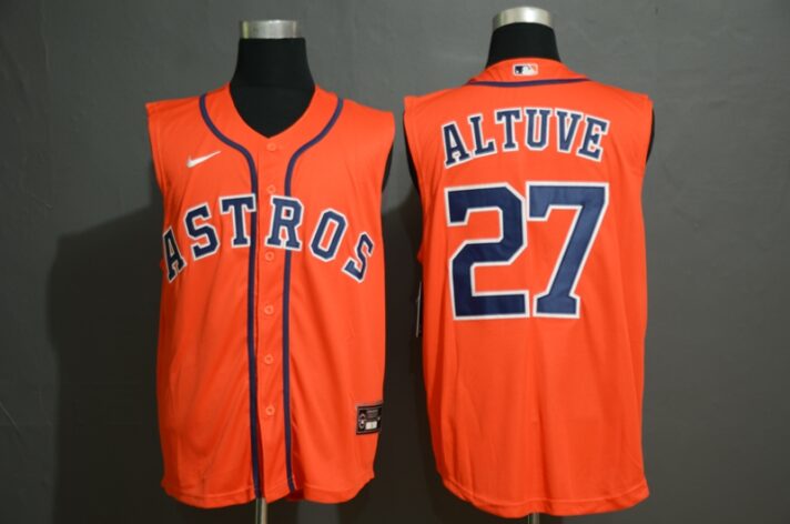 Men’s Houston Astros #27 Jose Altuve Orange 2020 Cool and Refreshing Sleeveless Fan Stitched MLB Nike Jersey
