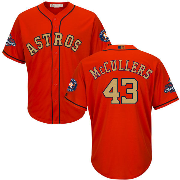 Men’s Houston Astros #43 Lance McCullers Orange 2018 Gold Program Cool Base Stitched MLB Jersey
