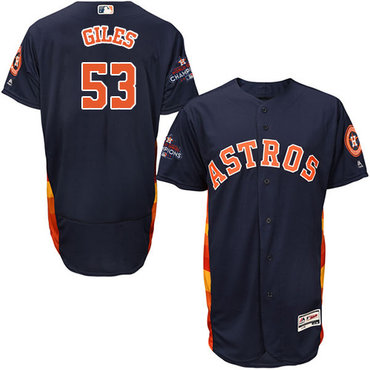 Men’s Houston Astros #53 Ken Giles Navy Blue Flexbase Authentic Collection 2017 World Series Champions Stitched MLB Jersey