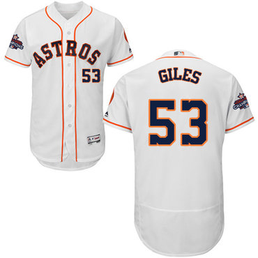 Men’s Houston Astros #53 Ken Giles White Flexbase Authentic Collection 2017 World Series Champions Stitched MLB Jersey