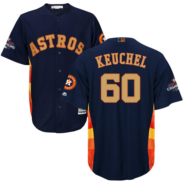 Men’s Houston Astros #60 Dallas Keuchel Navy Blue 2018 Gold Program Cool Base Stitched MLB Jersey