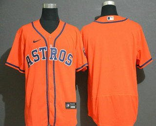 Men’s Houston Astros Blank Orange Stitched MLB Flex Base Nike Jersey