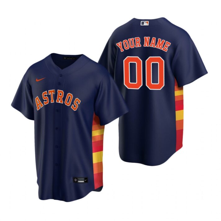 Men’s Houston Astros Custom Nike Navy Stitched MLB Cool Base Jersey