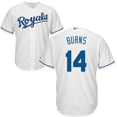 Men’s Kansas City Royals #14 Billy Burns White Home Stitched MLB Majestic Cool Base Jersey