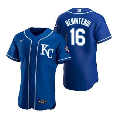Men’s Kansas City Royals #16 Andrew Benintendi Blue Flex Base Stitched Jersey