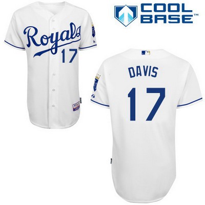 Men’s Kansas City Royals #17 Wade Davis White Jersey