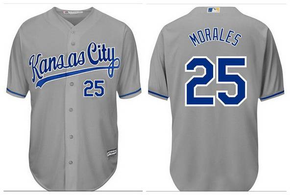 Men’s Kansas City Royals #25 Kendrys Morales Gray Jersey