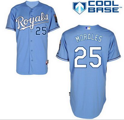 Men’s Kansas City Royals #25 Kendrys Morales Light Blue Jersey