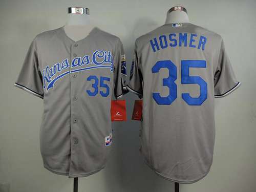 Men’s Kansas City Royals #35 Eric Hosmer Gray Jersey