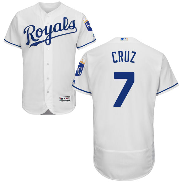 Men’s Kansas City Royals #7 Tony Cruz Majestic White 2016 Flexbase Authentic Collection Jersey