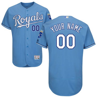 Men’s Kansas City Royals Customized Light Blue 2016 Flexbase Majestic Collection Baseball Jersey