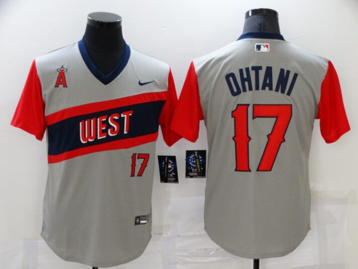 Men’s Los Angeles Angels #17 Shohei Ohtani Grey 2021 Little League Classic Stitched Nike Jersey