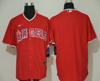 Men’s Los Angeles Angels Blank Red Stitched MLB Cool Base Nike Jersey