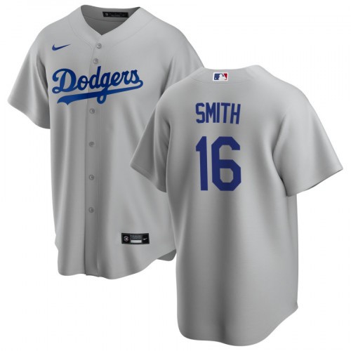 Men’s Los Angeles Dodgers #16 Will Smith Grey Home Baseball Jersey