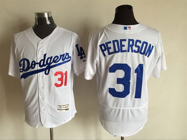Men’s Los Angeles Dodgers #31 Joc Pederson White 2016 Flexbase Majestic Baseball Jersey