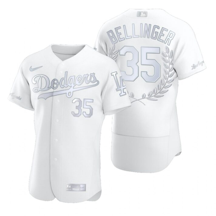 Men’s Los Angeles Dodgers #35 Cody Bellinger White Nike Flexbase Fashion Jersey