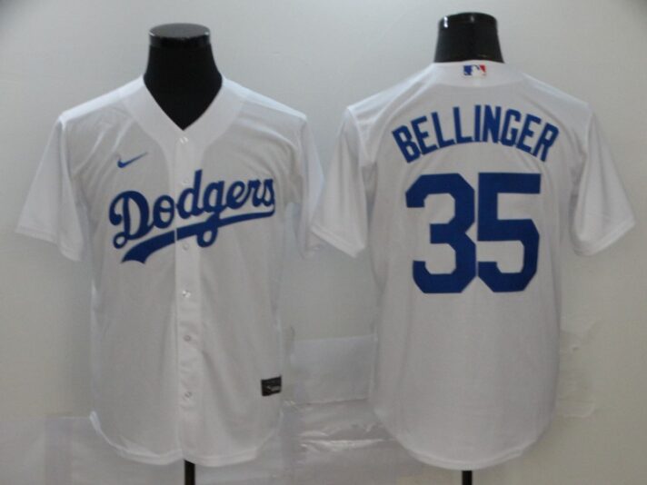 Men’s Los Angeles Dodgers #35 Cody Bellinger White Stitched MLB Cool Base Nike Jersey