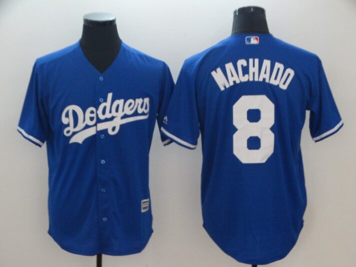Men’s Los Angeles Dodgers #8 Manny Machado Royal Cool Base Jersey