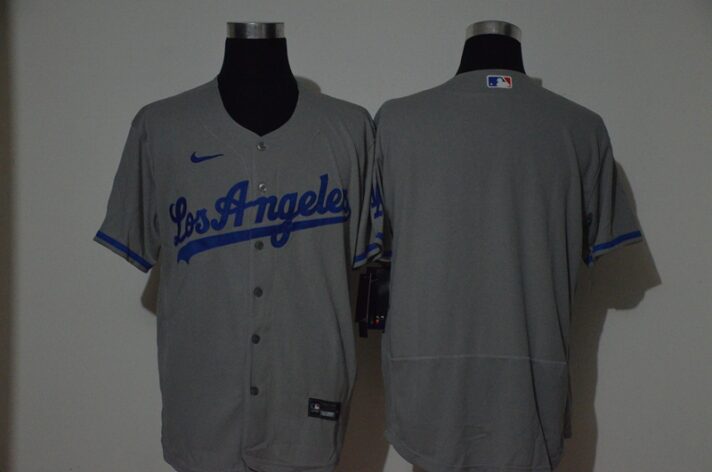 Men’s Los Angeles Dodgers Blank Gray Stitched MLB Flex Base Nike Jersey